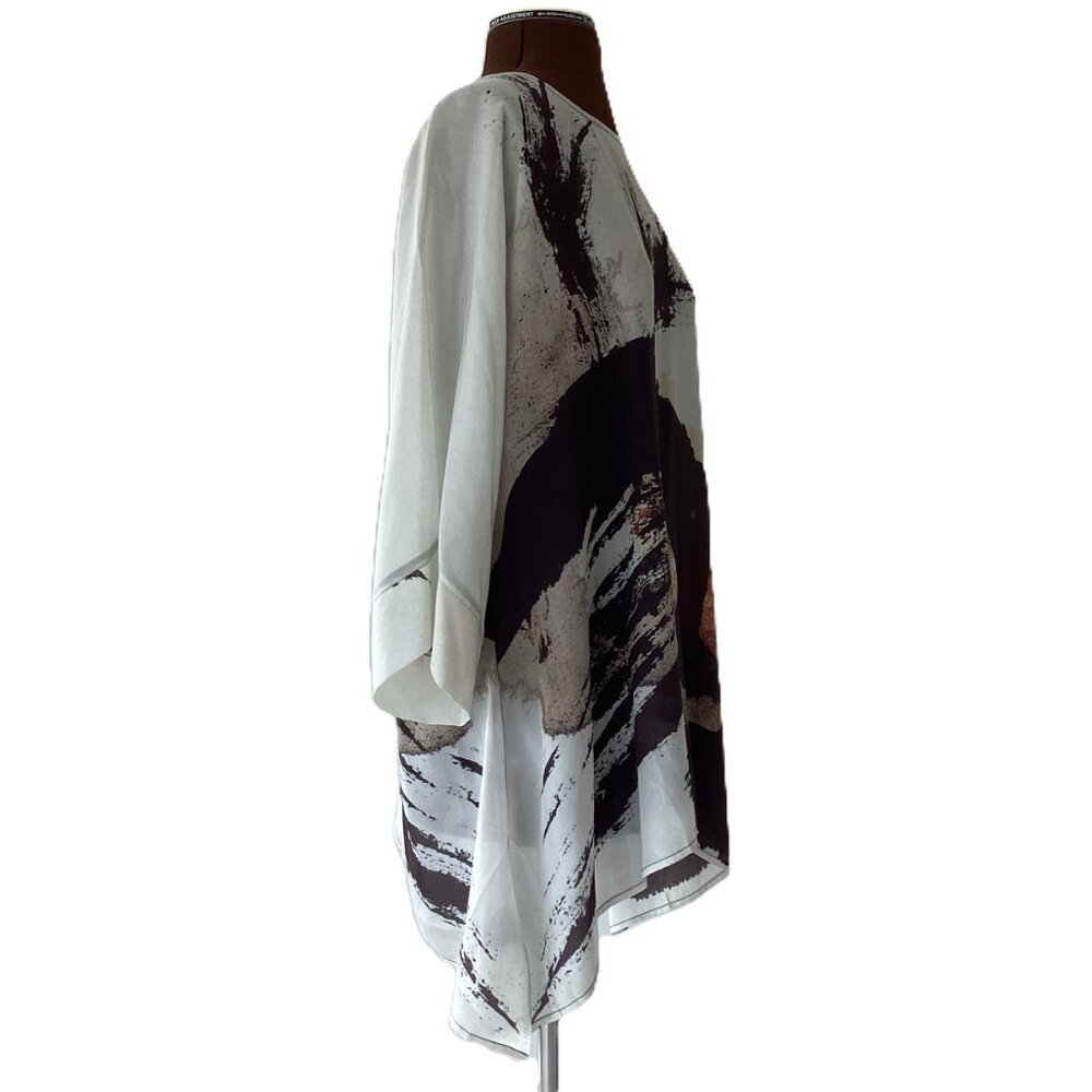 Flowy Silk Abstract Print Tunic - Picture 4 of 6